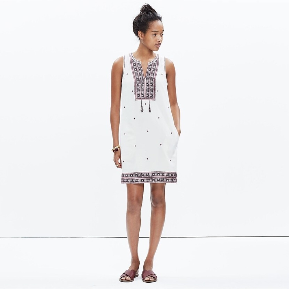 Madewell Embroidered Sun Coast Sleeveless Dress size M
